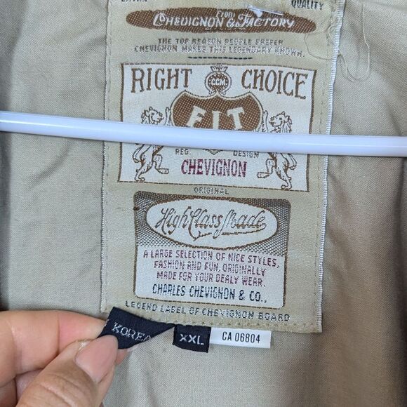 Vintage Chevignon Suede & Denim Jacket XXL – Embroidered Logo, Rare 80s/90s - Picture 7 of 15